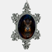 Orthricon Fractal Art Pewter Snowflake Ornament (Links)