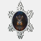 Orthricon Fractal Art Pewter Snowflake Ornament (Rechts)