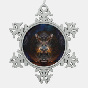 Orthricon Fractal Art Pewter Snowflake Ornament