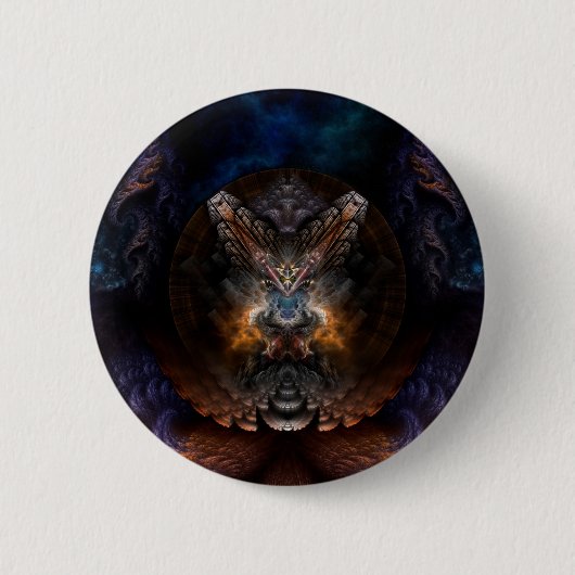 Orthricon Fractal Art Ronde Button 5,7 Cm (Voorkant)