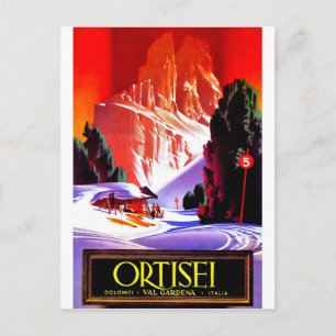 Ortisei, Dolomiti Alps, Val Gardena ski, Italië Briefkaart