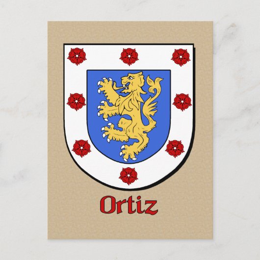 Ortiz Family Heraldic Shield Briefkaart (Voorkant)