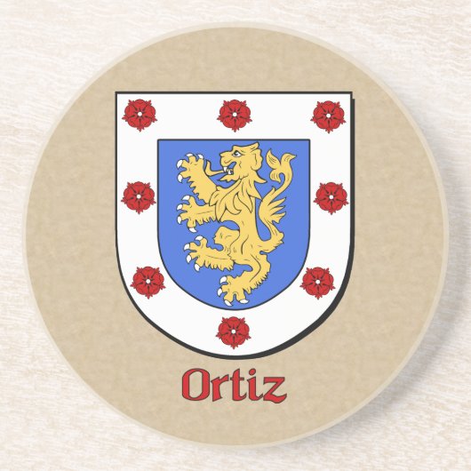 Ortiz Heraldic Shield Zandsteen Onderzetter (Voorkant)