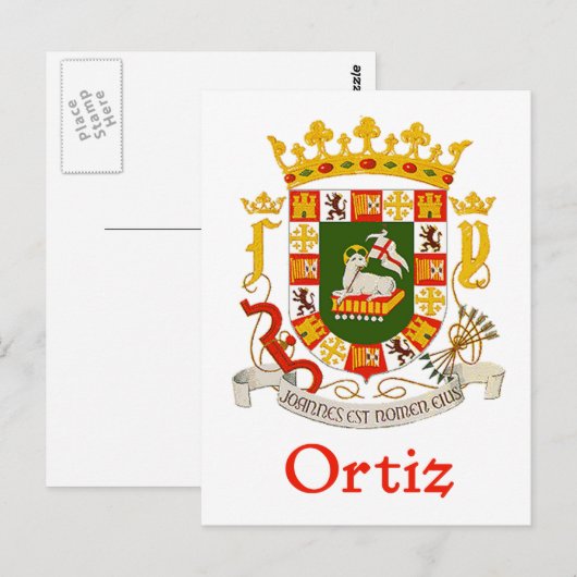 Ortiz Shield of Puerto Rico Briefkaart (Voorkant / Achterkant)