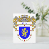 Ortiz-wapenschild (gemanteld) briefkaart (Staand voorkant)