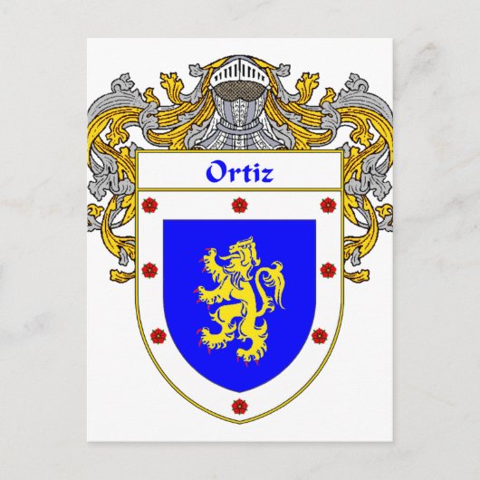 Ortiz-wapenschild (gemanteld) briefkaart (Voorkant)
