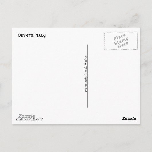 Orvieto Briefkaart (Achterkant)