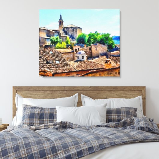 Orvieto Italy Hillside Canvas Afdruk (Insitu (Slaapkamer))
