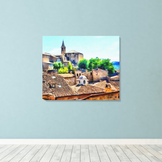 Orvieto Italy Hillside Canvas Afdruk (Insitu (Houten vloer))