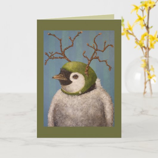 Orville de pinguïnkaart kaart (Gele Bloem)