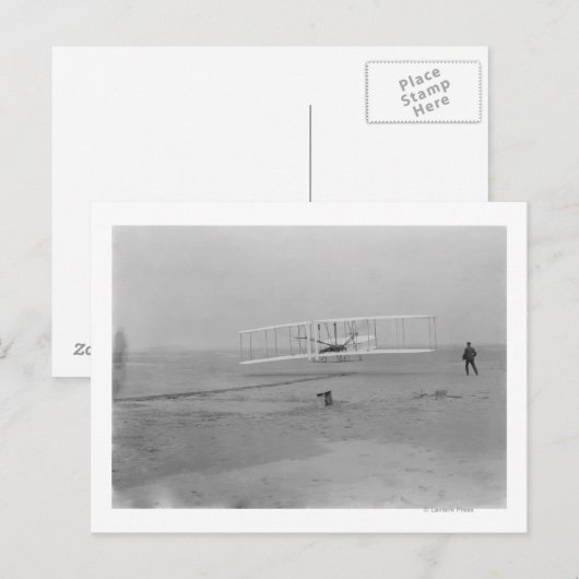 Orville Wright op First Flight op 120 voet Briefkaart (Voorkant / Achterkant)