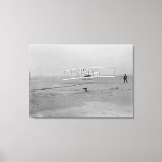 Orville Wright op First Flight op 120 voet Canvas Afdruk (Voorkant)