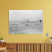 Orville Wright op First Flight op 120 voet Canvas Afdruk (Insitu (Woonkamer))