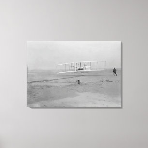 Orville Wright op First Flight op 120 voet Canvas Afdruk
