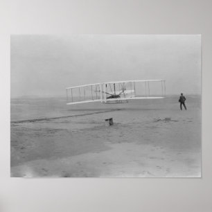 Orville Wright op First Flight op 120 voet Poster