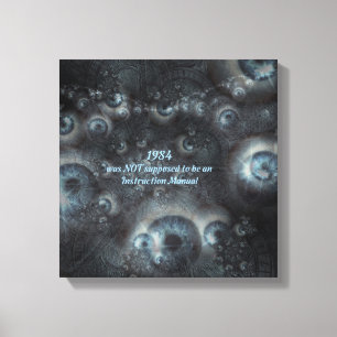 Orwell 1984 Big Brother over de doek. Canvas Afdruk