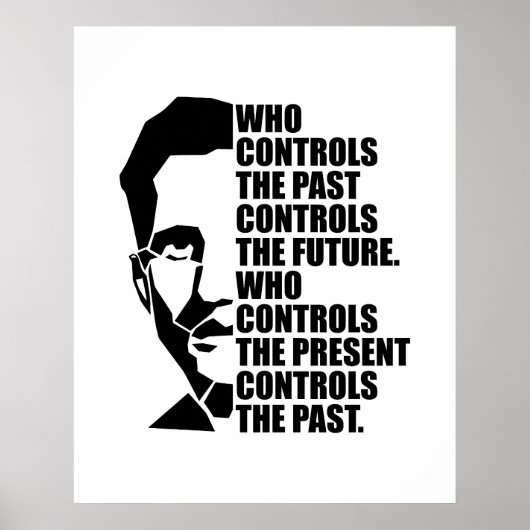 Orwell 1984 citaat over controle van het verleden poster (Voorkant)