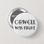 orwell had gelijk ronde button 5,7 cm (Voorkant /achterkant)