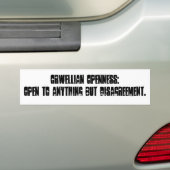 Orwelliaanse openheid: Open voor alles behalve Dis Bumpersticker (Op auto)