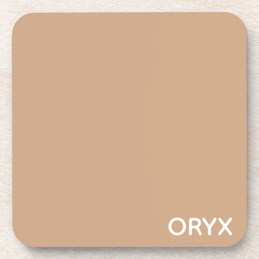 Oryx brown beige kleurnaam bier onderzetter (Voorkant)