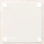 Oryx brown beige kleurnaam glazen onderzetter (Achterkant)