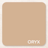 Oryx brown beige kleurnaam kartonnen onderzetters (Voorkant)