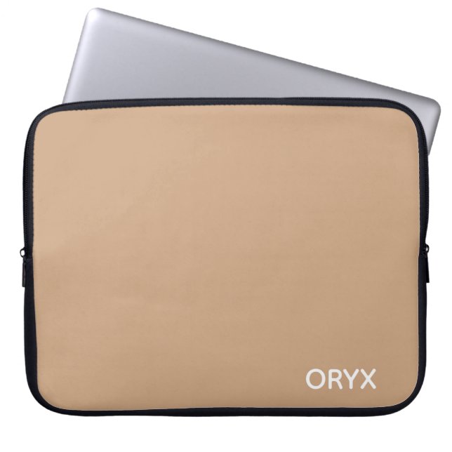 Oryx brown beige kleurnaam laptop sleeve (Voorkant)