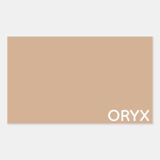 Oryx brown beige kleurnaam rechthoekige sticker (Voorkant)
