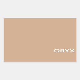Oryx brown beige kleurnaam rechthoekige sticker