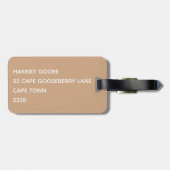 Oryx bruin beige kleur naam bagagelabel (Achterkant horizontaal)