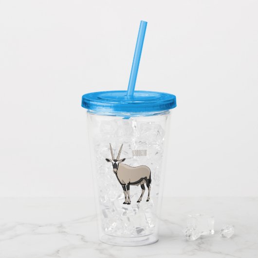 Oryx cartoon illustratie acryl drinkbeker (Achterkant ijs)