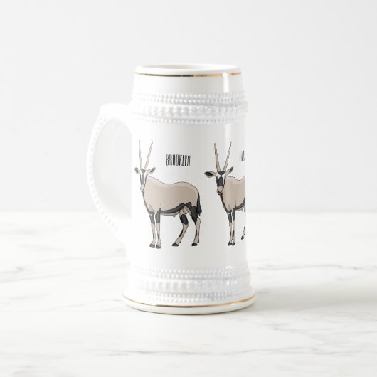 Oryx cartoon illustratie bierpul (Voorkant links)