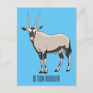 Oryx cartoon illustratie briefkaart