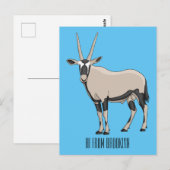 Oryx cartoon illustratie briefkaart (Voorkant / Achterkant)
