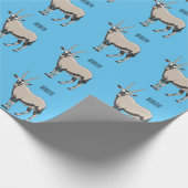 Oryx cartoon illustratie cadeaupapier (Hoek)