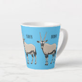 Oryx cartoon illustratie latte mok (Rechterhoek)