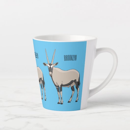 Oryx cartoon illustratie latte mok (Rechts)
