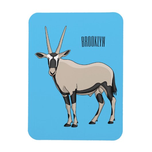 Oryx cartoon illustratie magneet (Verticaal)