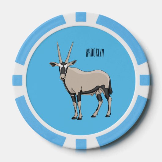 Oryx cartoon illustratie poker chips (Voorkant)