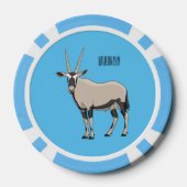 Oryx cartoon illustratie poker chips (Achterkant)