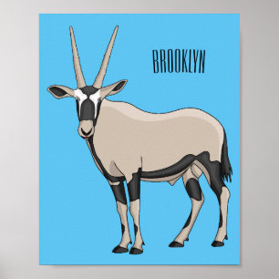 Oryx cartoon illustratie poster