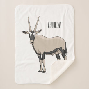 Oryx cartoon illustratie sherpa deken