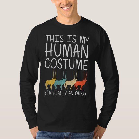 Oryx Halloween Human Costume Antelope Animal Easy T-shirt (Voorkant)