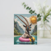 Oryx in Zonnebril geniet van Float Trip Briefkaart (Staand voorkant)