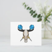 Os aan het darten met pijl briefkaart (Staand voorkant)