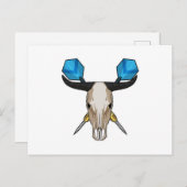 Os aan het darten met pijl briefkaart (Voorkant / Achterkant)