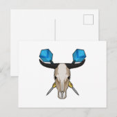 Os bij darts met Dart Briefkaart (Voorkant / Achterkant)