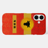 Os Chinees Zodiac Dier met Monogram in Rood Case-Mate iPhone Case (Achterkant (horizontaal))