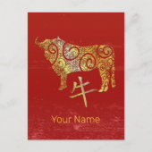 Os Chinese Zodiac Horoscoop sterrenbeeld Feestdagenkaart (Voorkant)