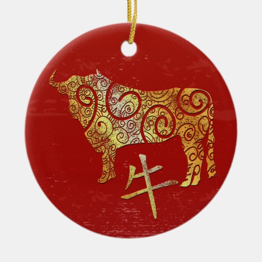 Os Chinese Zodiac Horoscoop sterrenbeeld Keramisch Ornament (Voorkant)